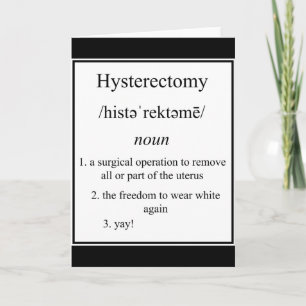 Definition der Hysterektomie-Karte Karte