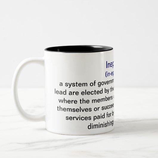 Definition der Ineptocracy Kaffee-Tassen Zweifarbige Tasse (Links)