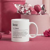 Definition der Liebe mit Ehepaar- oder Familiennam Kaffeetasse