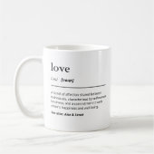 Definition der Liebe mit Ehepaar- oder Familiennam Kaffeetasse (Links)