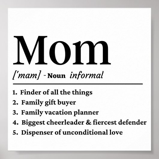 Definition der Mama Poster (Vorne)