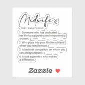 Definition der Midfrau, Geschenk für Midfrau, Midw Aufkleber (Blatt)