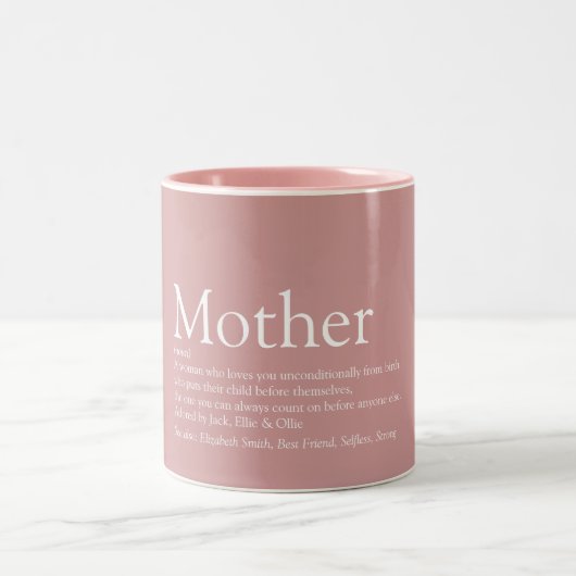 Definition der Mutter Mama Rose rosa Zweifarbige Tasse (Mittel)