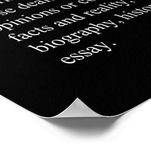 Definition der Nicht-Fiktion Poster (Ecke)