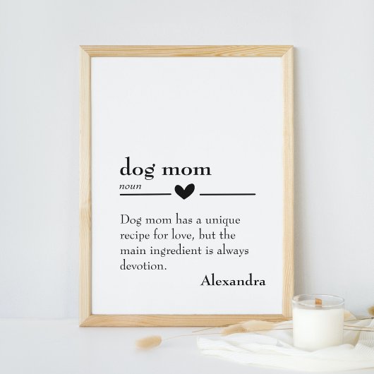 Definition der personalisierten Hunde-Mama Poster