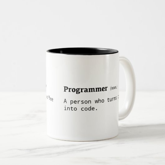 Definition der Programmierer Zwei-Ton Kaffee-Tasse Zweifarbige Tasse (VorderseiteRechts)
