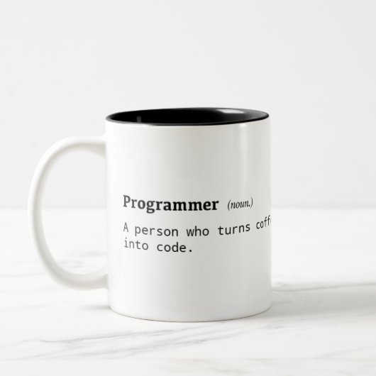 Definition der Programmierer Zwei-Ton Kaffee-Tasse Zweifarbige Tasse (Links)
