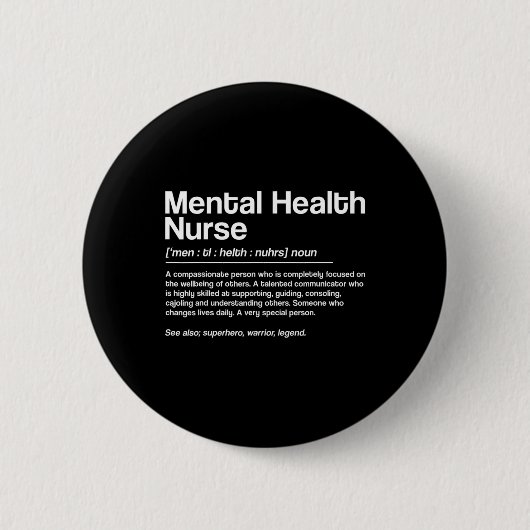 Definition der psychischen Krankenversorgung Button (Vorderseite)