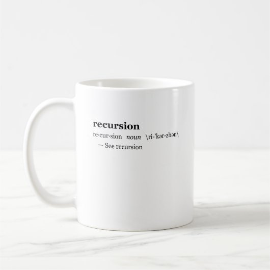 Definition der Rekursion Kaffeetasse (Links)