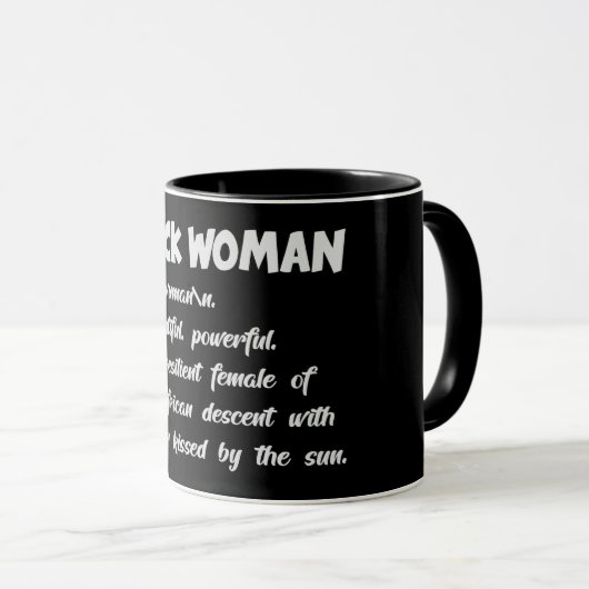 Definition der schwarzen Frau Tasse (VorderseiteRechts)