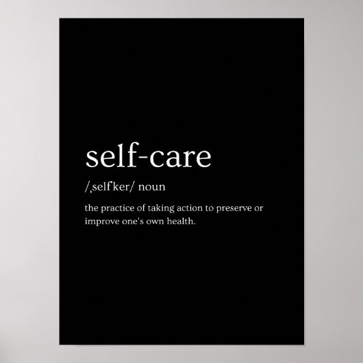 Definition der Selbstversorgung Poster (Vorne)