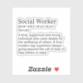 Definition der Sozialarbeiter, Sozialarbeiter Aufkleber (Blatt)