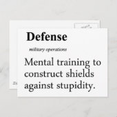 Definition der Verteidigung Postkarte (Vorne/Hinten)