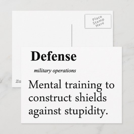 Definition der Verteidigung Postkarte (Vorne/Hinten)