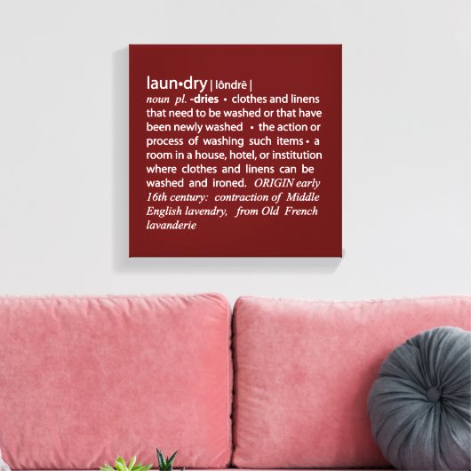 Definition der Wäsche Rot und Weiß Leinwanddruck (Insitu (Wohnzimmer))