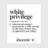 Definition der weißen Vorrechte Aufkleber (Blatt)