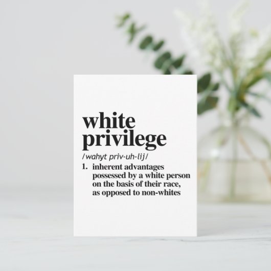 Definition der weißen Vorrechte Postkarte (Stehend Vorderseite)