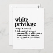 Definition der weißen Vorrechte Postkarte (Vorne/Hinten)