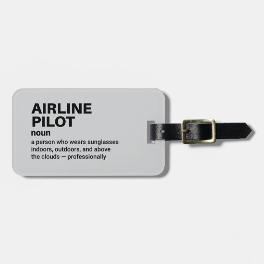 Definition des "Airline Pilot"-Tags Gepäckanhänger (Vorderseite horizontal)