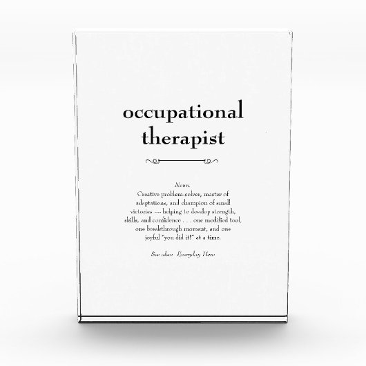 Definition des Arbeitstherapeuten Dankeschön Gesch Fotoblock (Vorderseite)