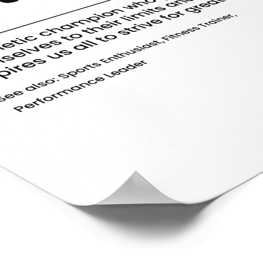 Definition des Athleten Poster (Ecke)