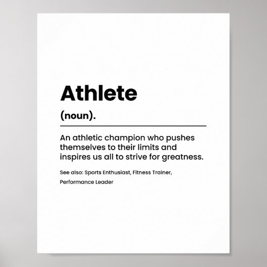 Definition des Athleten Poster (Vorne)