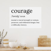 Definition des Begriffs "Courage" - Kraft, um Gefa Poster (Küche)