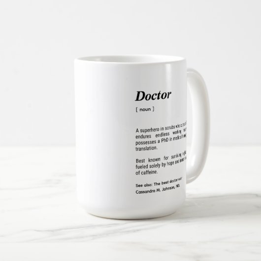 Definition des Begriffs "Doctor Funny Dictionary" Kaffeetasse (VorderseiteRechts)