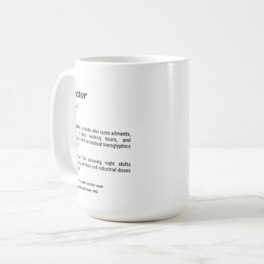 Definition des Begriffs "Doctor Funny Dictionary" Kaffeetasse (Vorderseite Links)