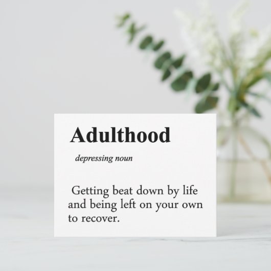 Definition des Begriffs Erwachsene Postkarte (Stehend Vorderseite)