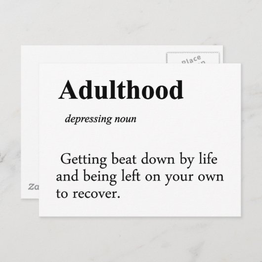 Definition des Begriffs Erwachsene Postkarte (Vorne/Hinten)