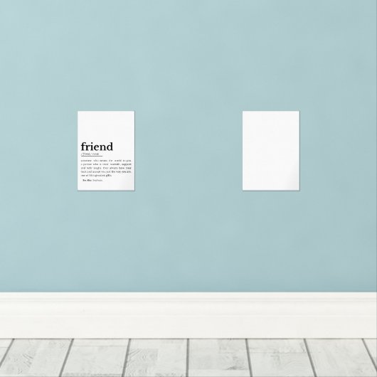 Definition des Begriffs "Freund" - "Herz" Bilderwand Sets (Holzboden)