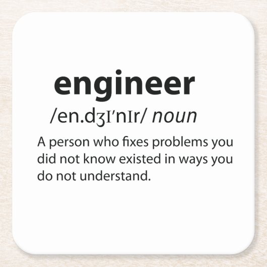 Definition des Begriffs "Funny Dictionary" Rechteckiger Pappuntersetzer (Vorderseite)