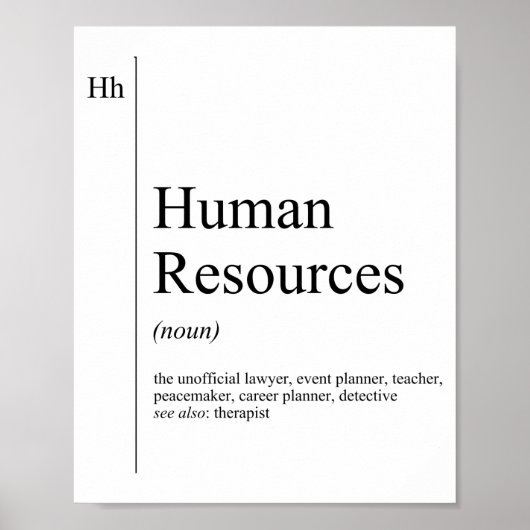 Definition des Begriffs "Funny Human Resources" Poster (Vorne)