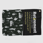 Definition des Begriffs "Golf-Rente" für Golfer Golfhandtuch (Horizontal)