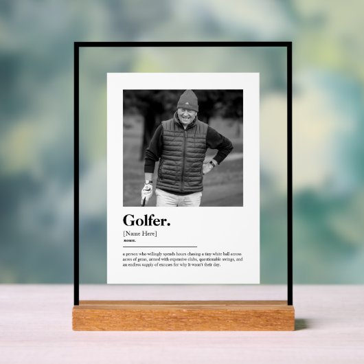 Definition des Begriffs "Golfer Dictionary" mit be Acrylschild (Neutral)