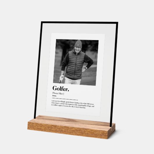 Definition des Begriffs "Golfer Dictionary" mit be Acrylschild (Winkel)