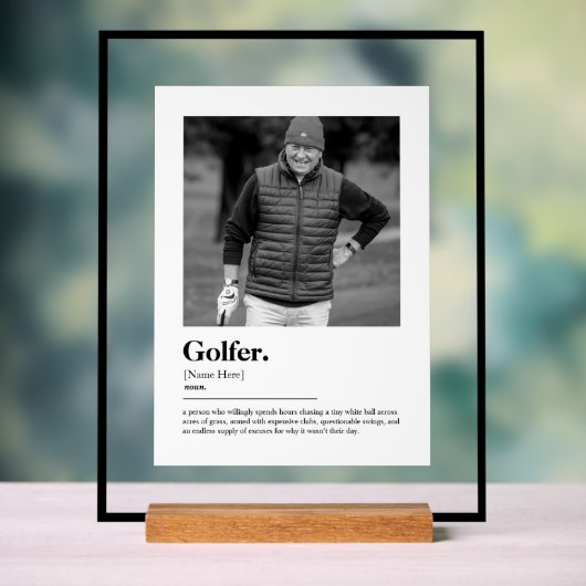 Definition des Begriffs "Golfer Dictionary" mit be Acrylschild (Neutral)