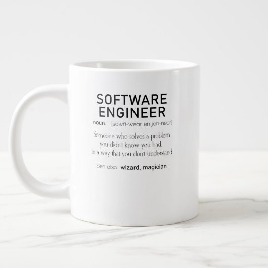 Definition des Begriffs "Software Engineer" Jumbo-Tasse (Links)