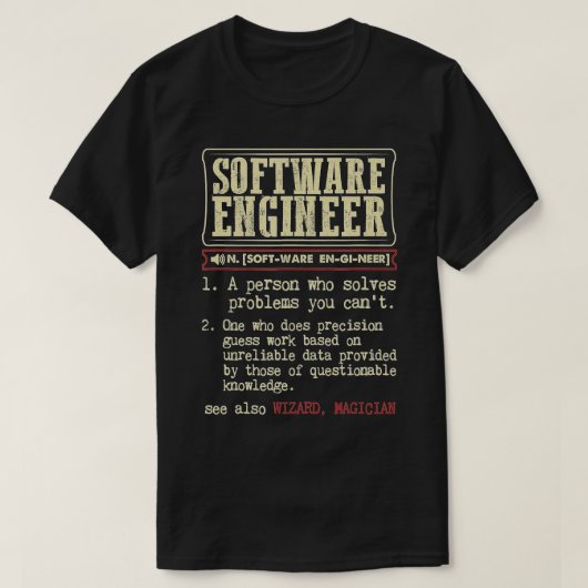 Definition des Begriffs "Software-Engineer" T-Shirt (Design vorne)
