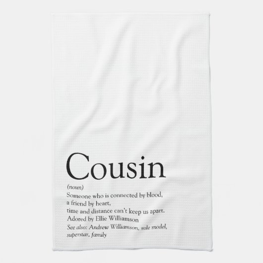 Definition des besten Cousins der Welt Geschirrtuch (Vertikal)