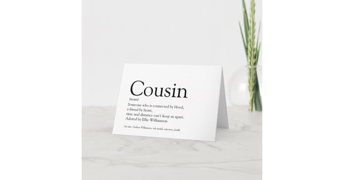 Definition des besten Cousins der Welt Karte Zazzle.de