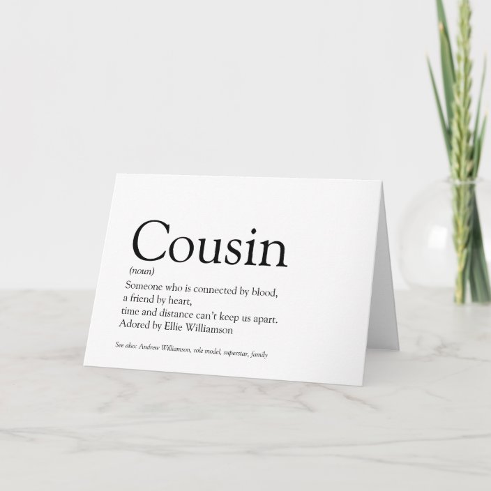 Definition des besten Cousins der Welt Karte Zazzle.de