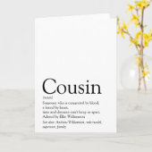 Definition des besten Cousins der Welt Karte (Gelbe Blume)