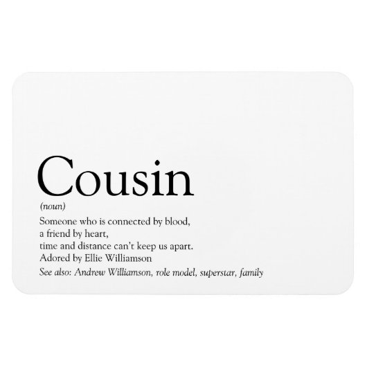 Definition des besten Cousins der Welt Magnet (Horizontal)