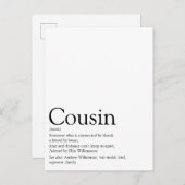 Definition des besten Cousins der Welt Postkarte (Vorne/Hinten)