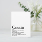 Definition des besten Cousins der Welt Postkarte (Stehend Vorderseite)