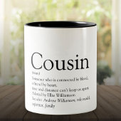 Definition des besten Cousins der Welt Zweifarbige Tasse