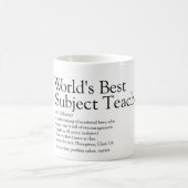 Definition des besten Lehrers in der personalisier Kaffeetasse (Mittel)