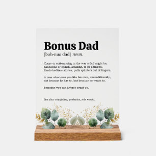 Definition des Bonus-Vaters Acrylschild
